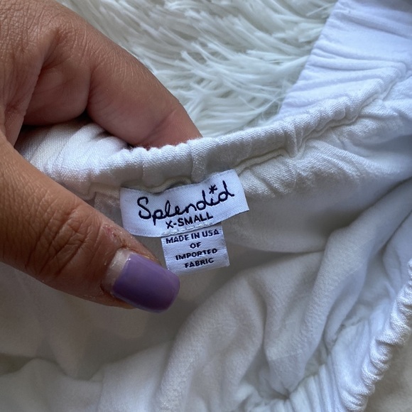 Splendid White Double Layer Side Tie Mini Skirt - Picture 3 of 7